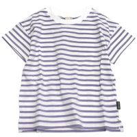 【接触冷感】ボーダー半袖Tシャツ パープル(60)