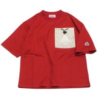 【吸水速乾】巾着ポケットTシャツ アカ(10)