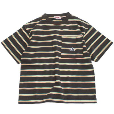 マルチボーダーTシャツ チャコール(81)