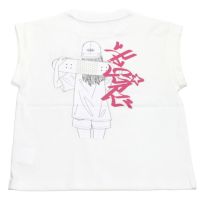 スケボーガールバックプリント半袖Tシャツ オフホワイト(03)