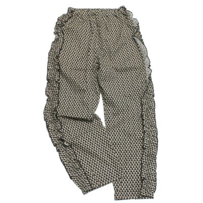 ローンフリルロングパンツ ブラック