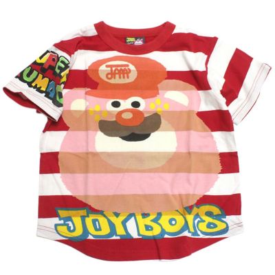 イロイロテンチョーボーダー　ラウンドTシャツ レッド
