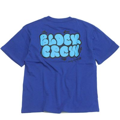 【接触冷感】ハイクールコットン・発泡プリント半袖Tシャツ ブルー(51)