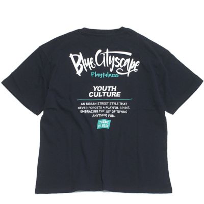 【接触冷感】ハイクールコットン・配色ロゴプリント半袖Tシャツ コン(50)