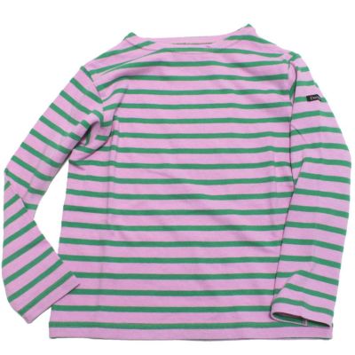 ボーダーテンジク ボートネック TEE 6Pピンク