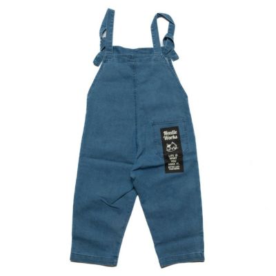 ストレッチ デニムサロペット ブルー