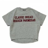 天竺袖タックTシャツ トップグレー