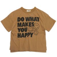 【NeWo】スマイルハッピーTシャツ キャメル