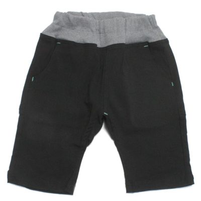 スーパーストレッチサルエルハーフパンツ ブラック