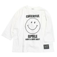 【NeWo】スマイル7分袖Tシャツ ホワイト