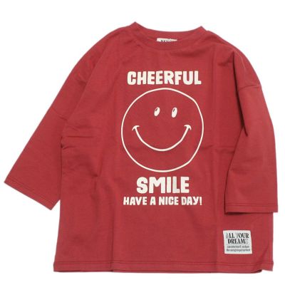 【NeWo】スマイル7分袖Tシャツ レッド