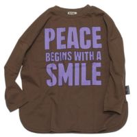【NeWo】ロゴ長袖Tシャツ ブラウン