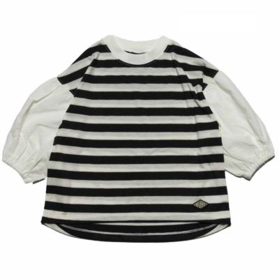 T/C天竺袖ローン8分袖Tシャツ B.ボーダー