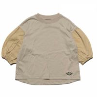 T/C天竺袖ローン8分袖Tシャツ サンド