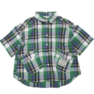 チェック柄ポケットシャツ グリーン