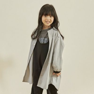 ストライプチュニックシャツ【9月入荷予定】 ブラック(BK)