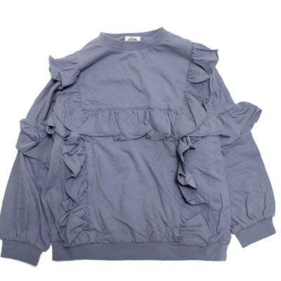 フリル長袖BIGTシャツ ダークブルー(DB)