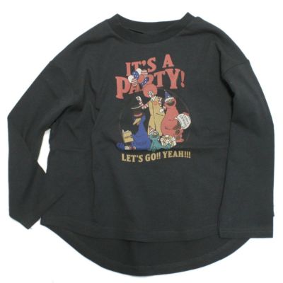 IT’S PARTYプリント長袖Tシャツ ブラック(BK)