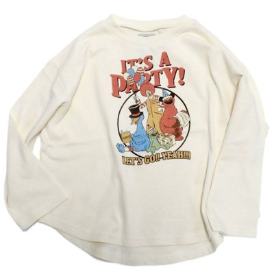 IT’S PARTYプリント長袖Tシャツ キナリ(KN)
