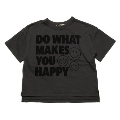 【NeWo】スマイルハッピーTシャツ チャコールグレー