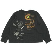 スラブ天竺ラクガキバックプリントTシャツ チャコールグレー