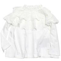 テンジク×レース スモック Tシャツ 1W白