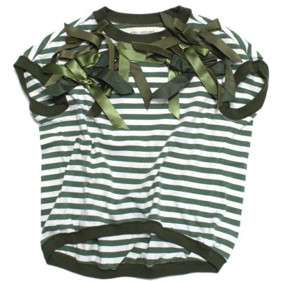 ボーダーテンジク メニーリボン TEE 9KHカーキ