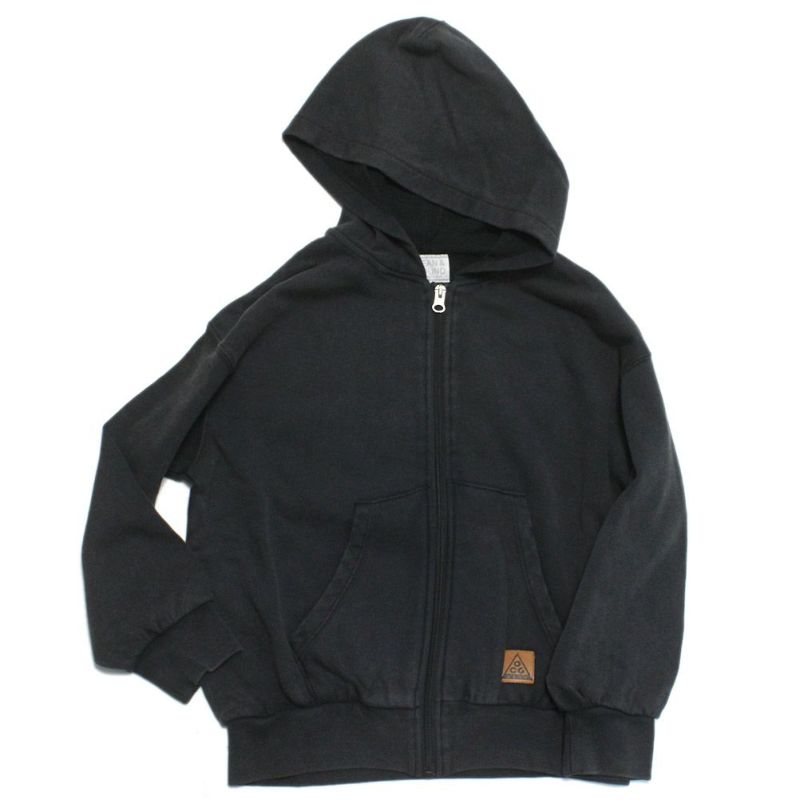 サーカスサーカス　パーカー　ブラック オーシャン＆グラウンド] ユーズドウォッシュジップパーカー ブラック