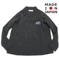 オープンカラースナップボタンシャツ ブラック(BLK)
