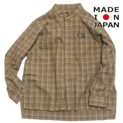 inuinuシャギーチェックシャツ ブラウン