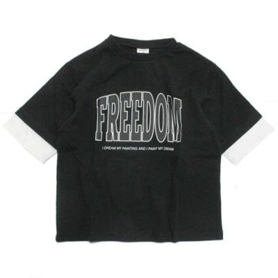 FREEDON6分袖Tシャツ ブラック(BK)