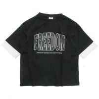 FREEDON6分袖Tシャツ ブラック(BK)
