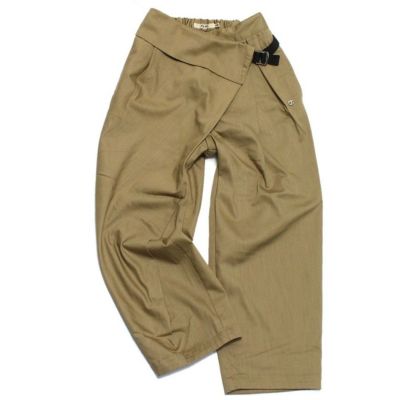 ダブルスラブシャンブレー タックロングパンツ 16BEベージュ